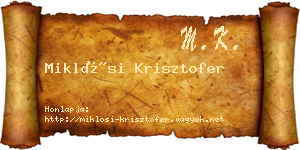 Miklósi Krisztofer névjegykártya